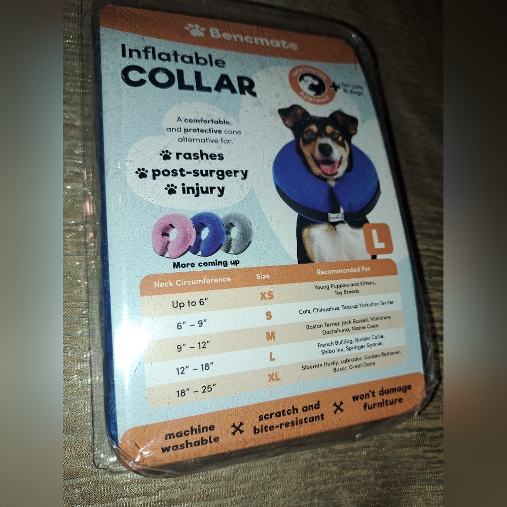 Large Protective Inflatable Dog Collar.